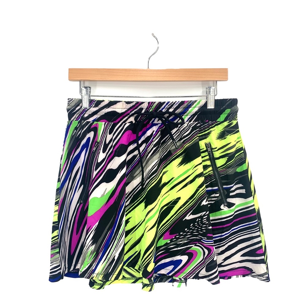 Fabletics Neon Multi Color Athletic Mini Skirt Size Medium Tennis Running